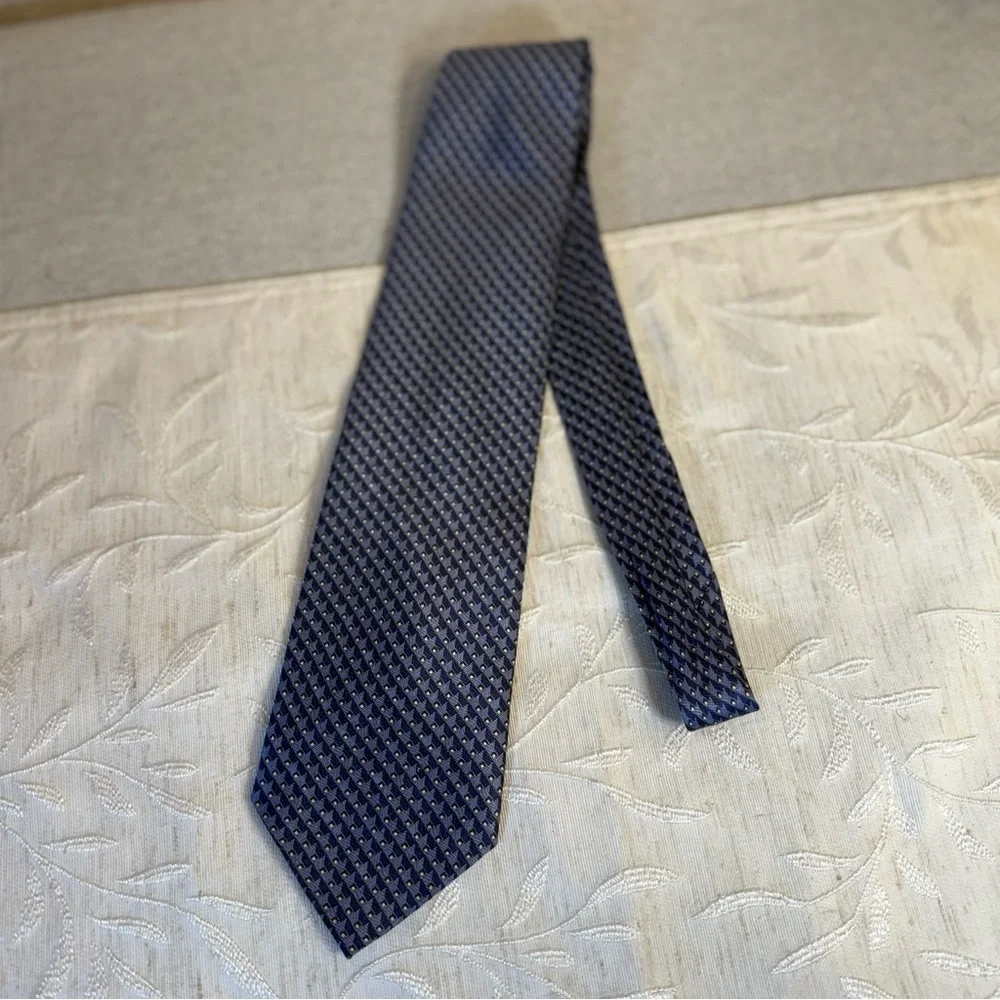 Men’s Vintage Stafford Executive Silk Tie. Made in Italy. Blue. Geometric‎